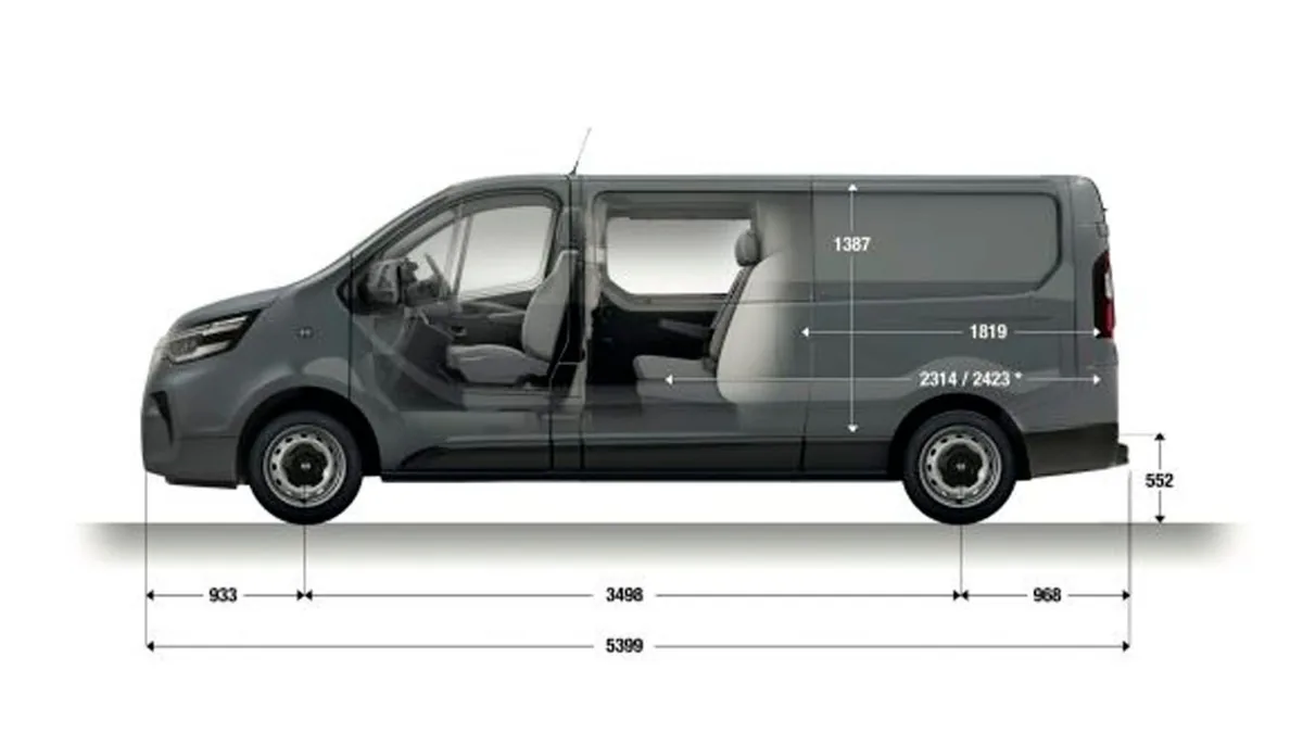 Nissan Primastar Combi 9 L2H1 N-Connecta 150CV II de renting para Burgos — Trasera
